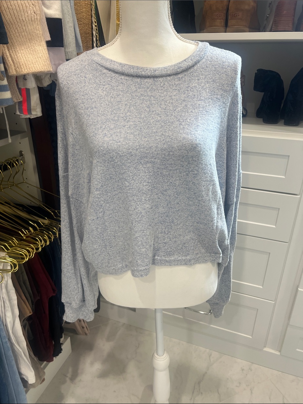 Women's Light Blue Cozy Crewneck Sweater